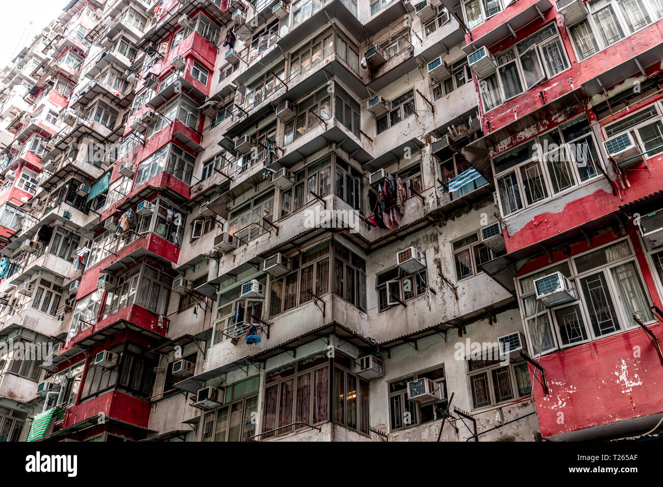 Hong Kong, Quarry Bay, blocco di appartamenti Foto Stock