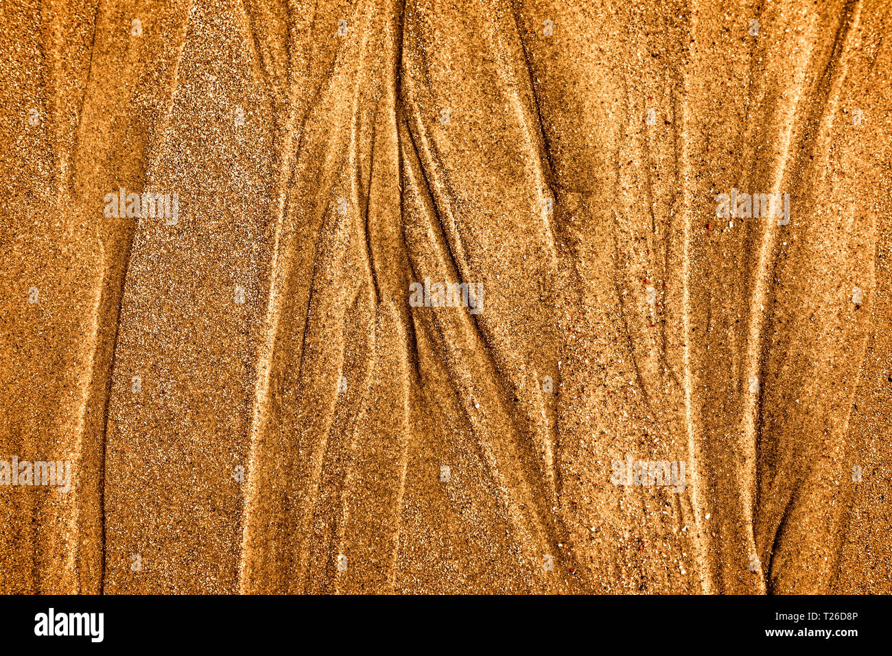 Sabbia texture con marea-modi fatta con acqua Foto Stock