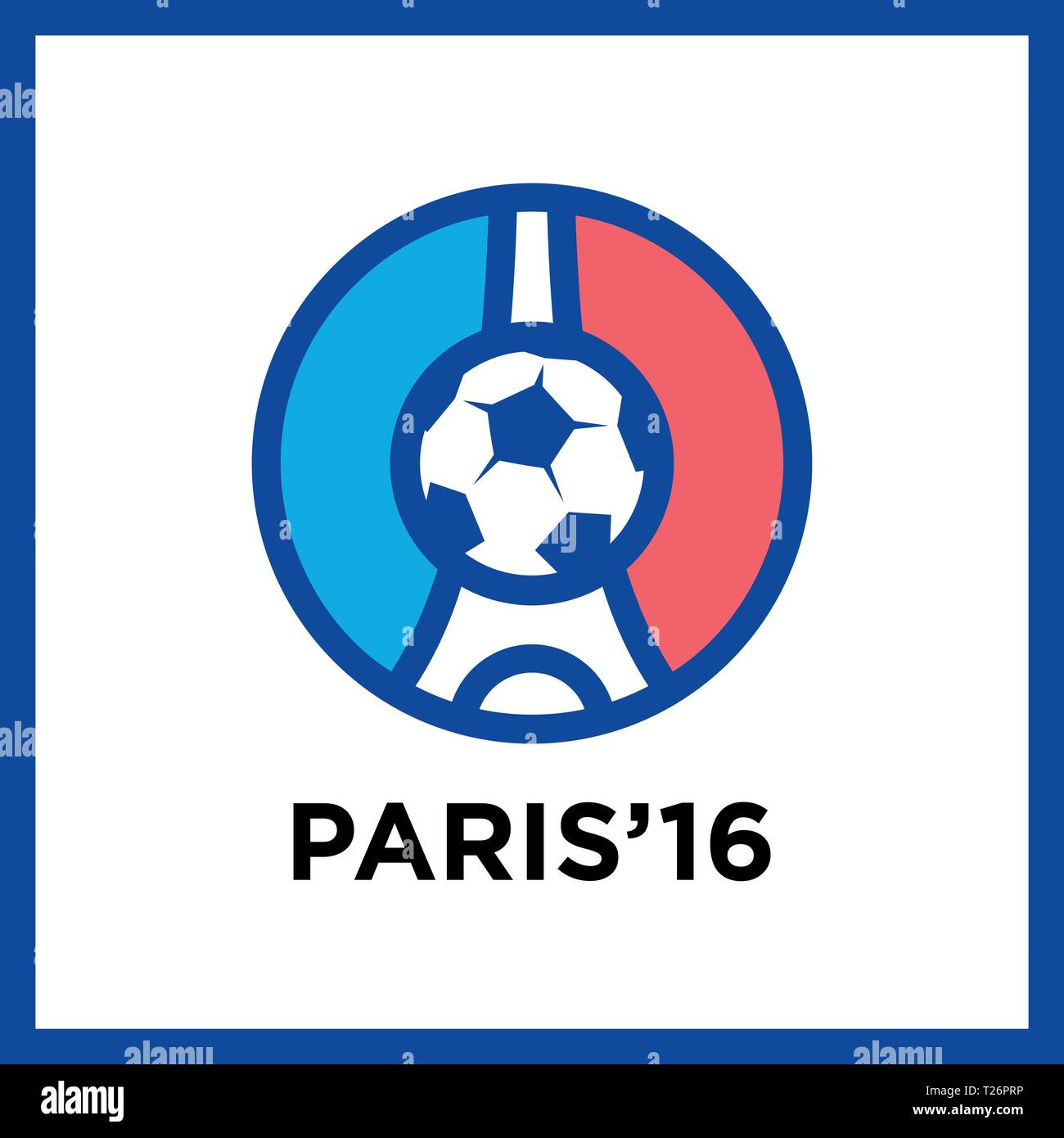 Calcio e calcetto Francia Euro 2016 loghi. Torre Eiffel Parigi Logo. Icona  del design. Illustrazione Vettoriale Immagine e Vettoriale - Alamy