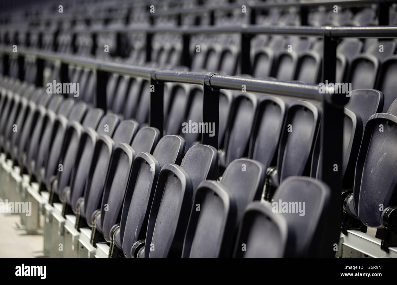 Vista generale dei posti a sedere prima le leggende evento di prova corrispondono a Tottenham Hotspur Stadium, Londra. Foto Stock