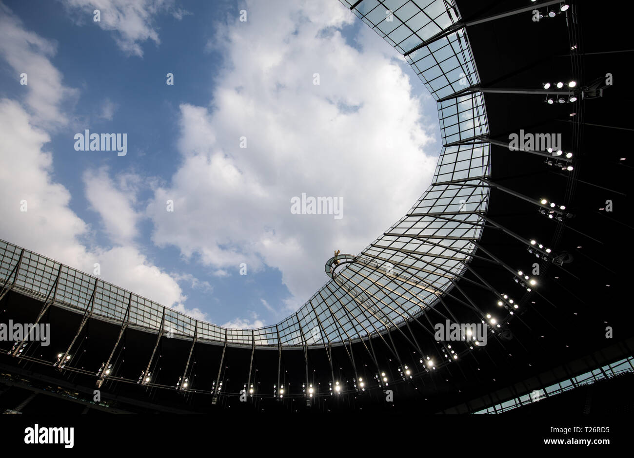 Vista generale del terreno all'interno prima di leggende evento di prova corrispondono a Tottenham Hotspur Stadium, Londra. Foto Stock