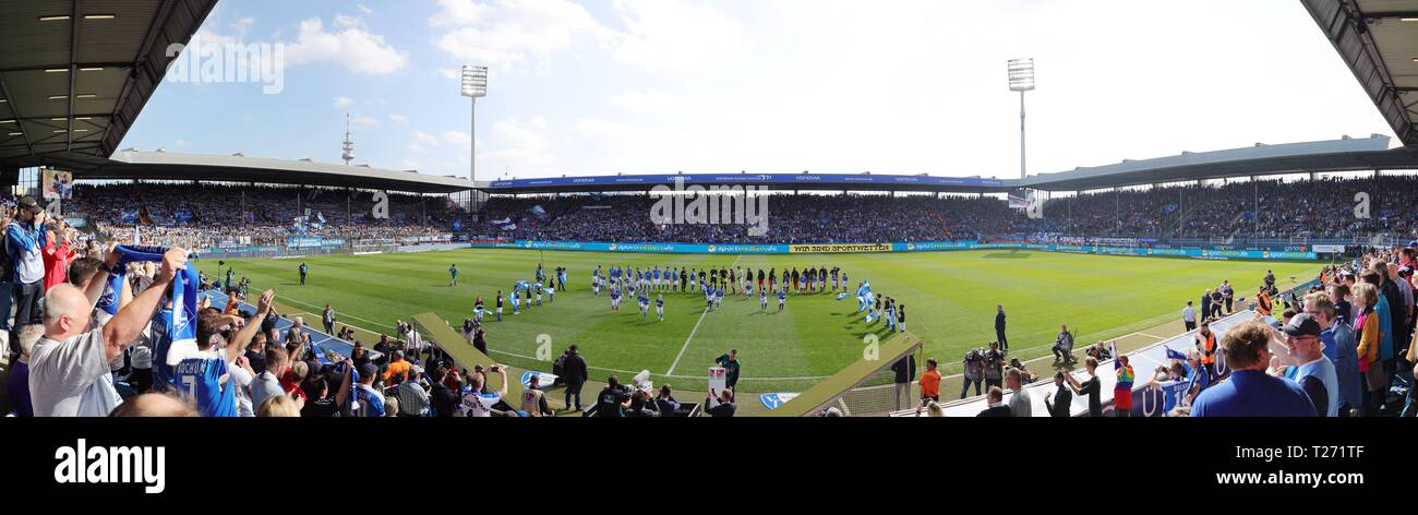 Bochum, Deutschland. 30 Mar, 2019. firo: 30.03.2019, calcio, 2.Bundesliga, stagione 2018/2019, VfL Bochum - HSV Hamburg Amburgo, HSV Amburgo Hamburg, Amburgo 0: 0 VONOVIA RUHRSTADION, panoramica, Panorama, evidenziare | Utilizzo di credito in tutto il mondo: dpa/Alamy Live News Foto Stock