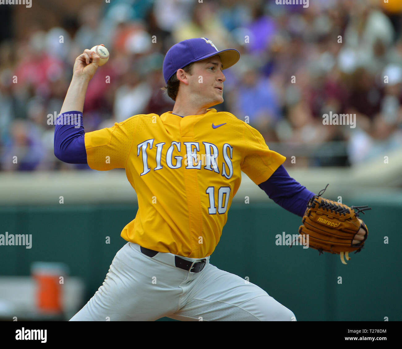 La Mississippi, Stati Uniti d'America. 30 Mar, 2019. in azione durante il NCAA baseball gioco tra il Tigri LSU e la Mississippi State Bulldogs a Dudy campo nobile di Starkville. La LSU sconfitto lo stato del Mississippi, 11-2. Kevin Langley/Sports South Media/CSM/Alamy Live News Foto Stock