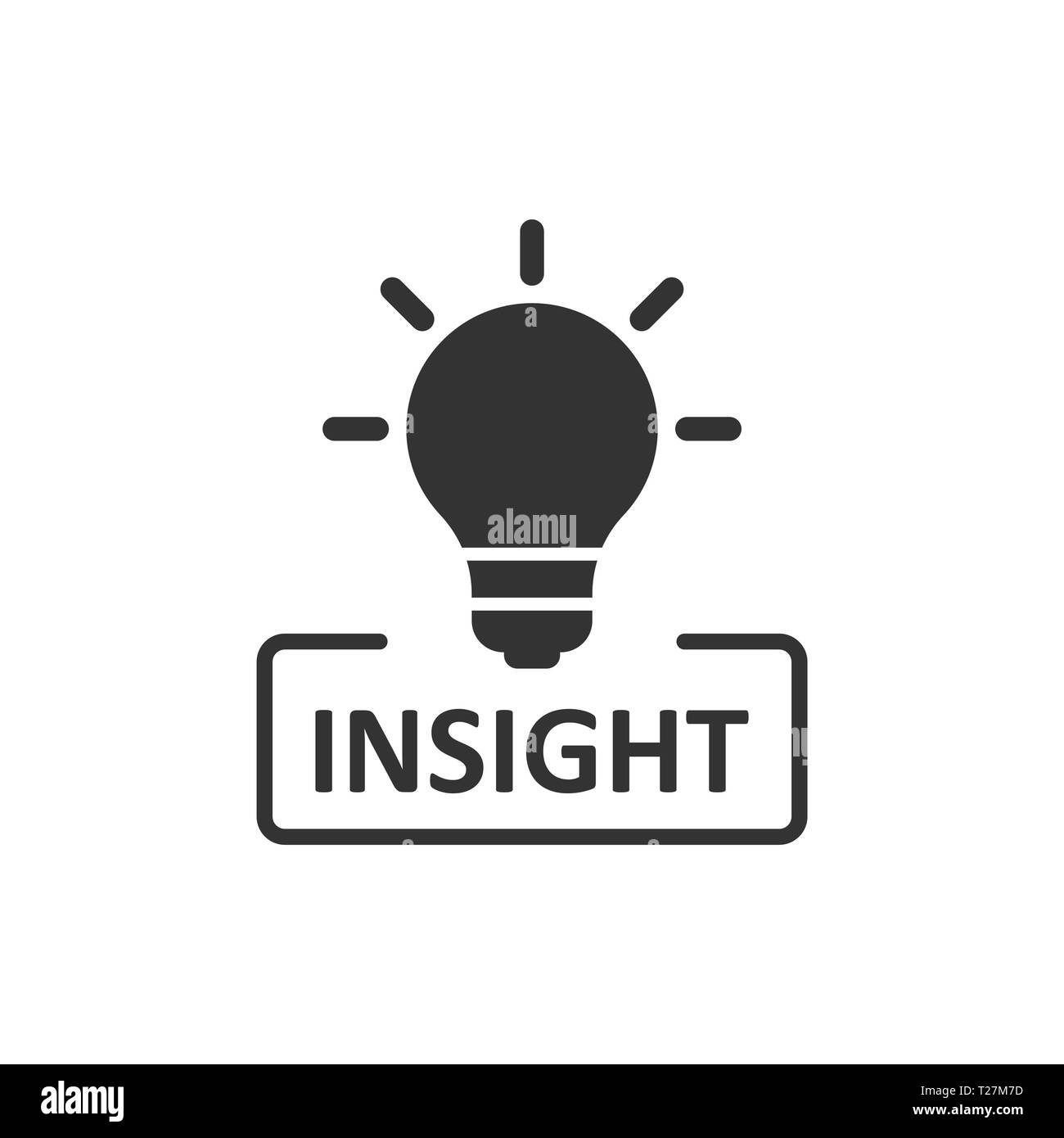 Icona di Insight in stile appartamento. La lampadina illustrazione vettoriale bianco su sfondo isolato. Idea concetto aziendale. Illustrazione Vettoriale Icona di Insight in stile appartamento. La lampadina illustrazione vettoriale bianco su sfondo isolato. Idea concetto aziendale. Illustrazione Vettoriale