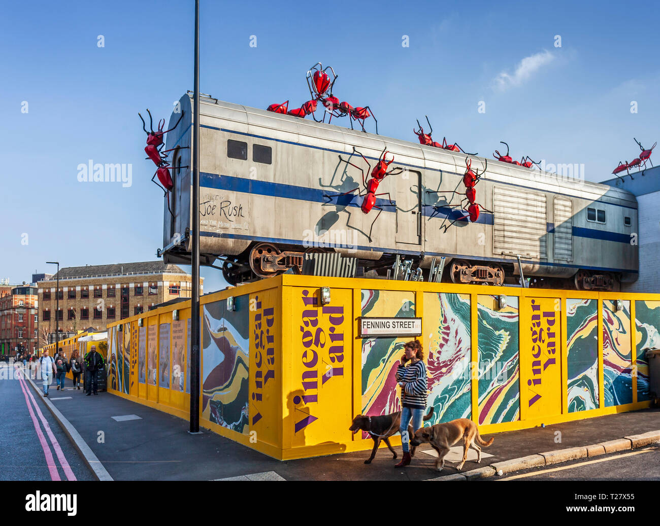 Cantiere di aceto, cibo di strada e il mercato delle pulci . St Thomas Street, Londra, Regno Unito. Foto Stock