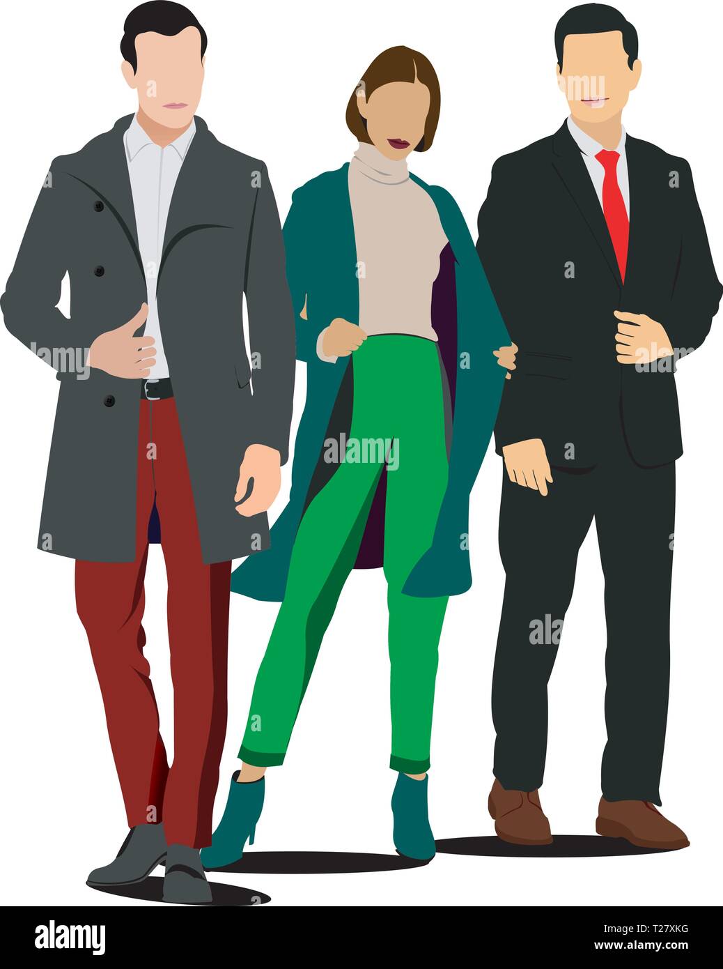 Giovane uomo bello e donna. Imprenditore.illustrazione vettoriale Illustrazione Vettoriale