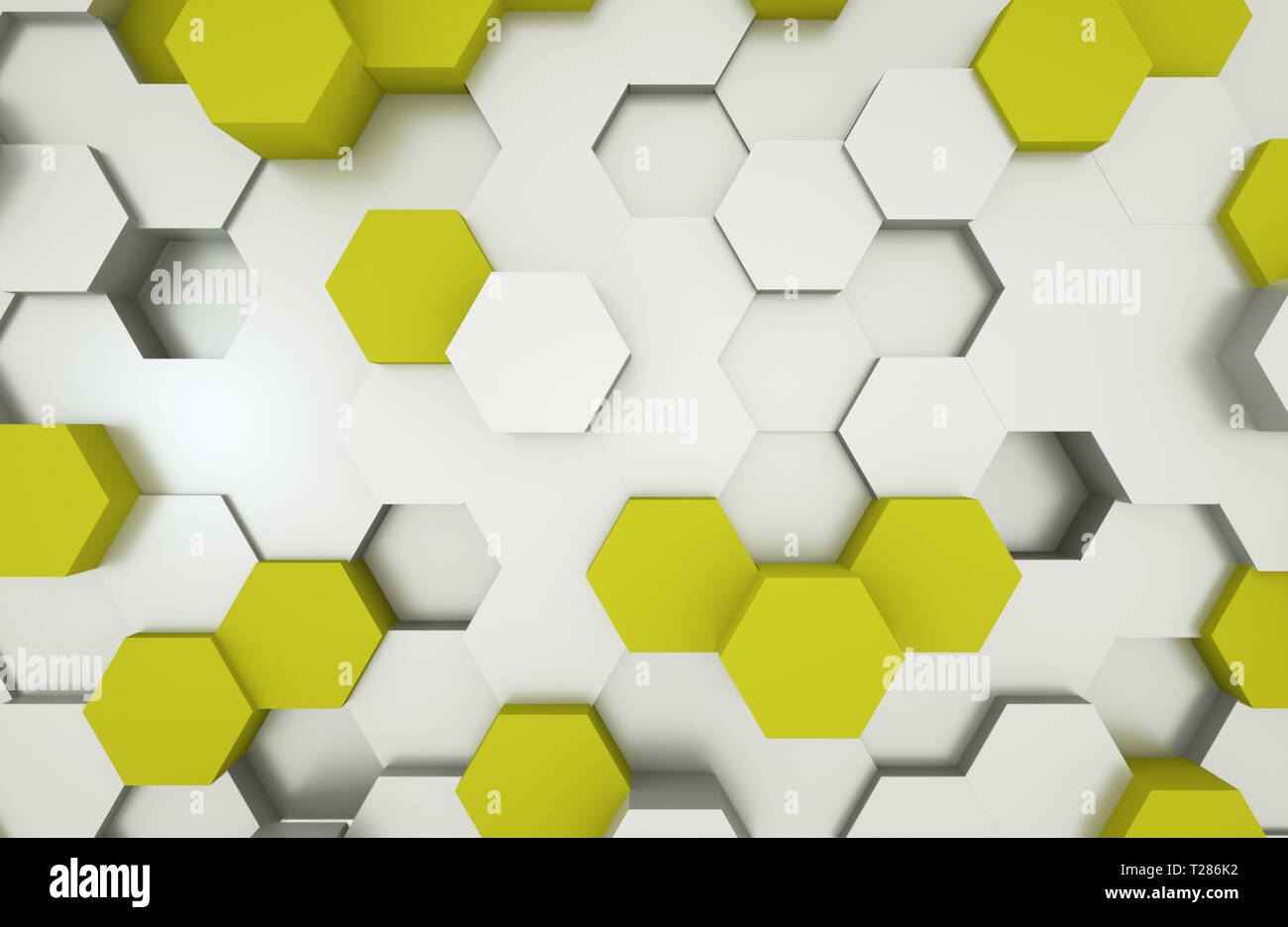 3D illustrazione unità esagonali con la pentecoste e di colore arancio - Illustrazione Foto Stock