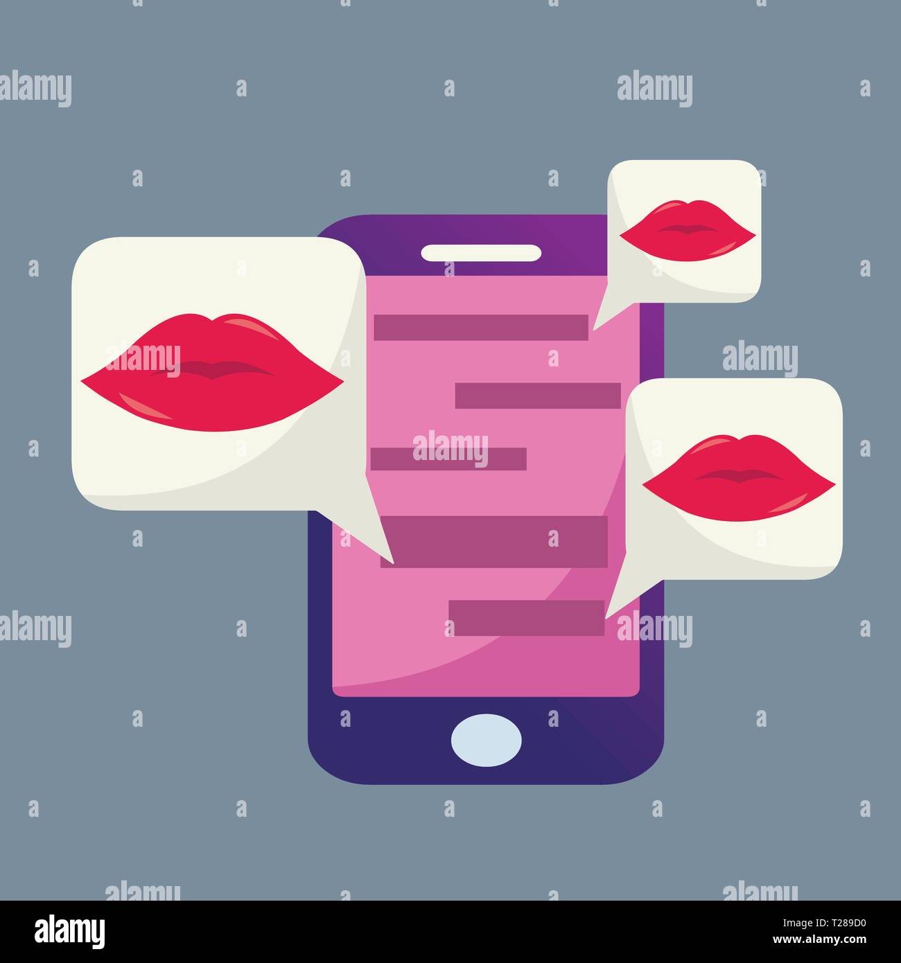 Chat sul simbolo dello smartphone illustrazione vettoriale Illustrazione Vettoriale