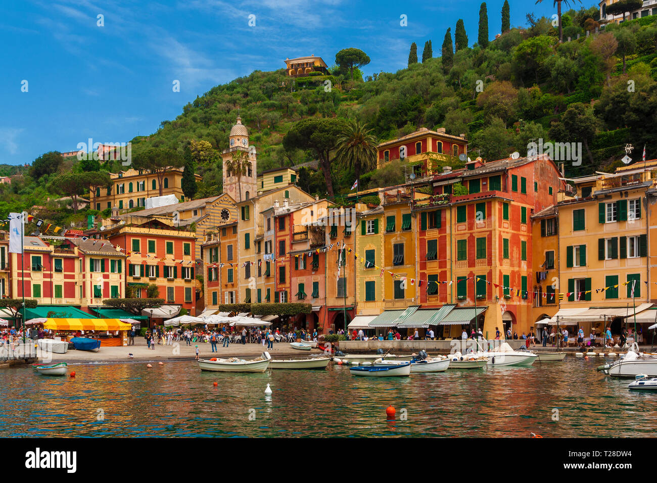 Portofino è vista in Italia Foto Stock