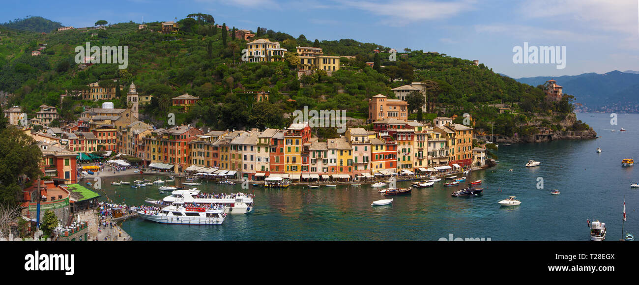 Vista del Portofino in Italia Foto Stock