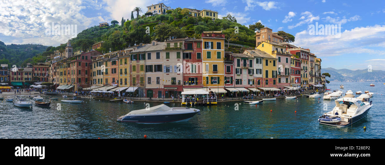 Vista del Portofino in Italia Foto Stock