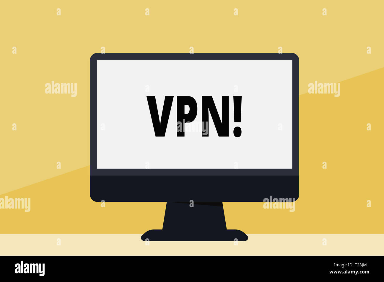 Parola di scrittura di testo VPN. Business photo vetrina virtuale protetta la rete privata attraverso il dominio riservato protetto lo spazio vuoto sul computer desktop col Foto Stock