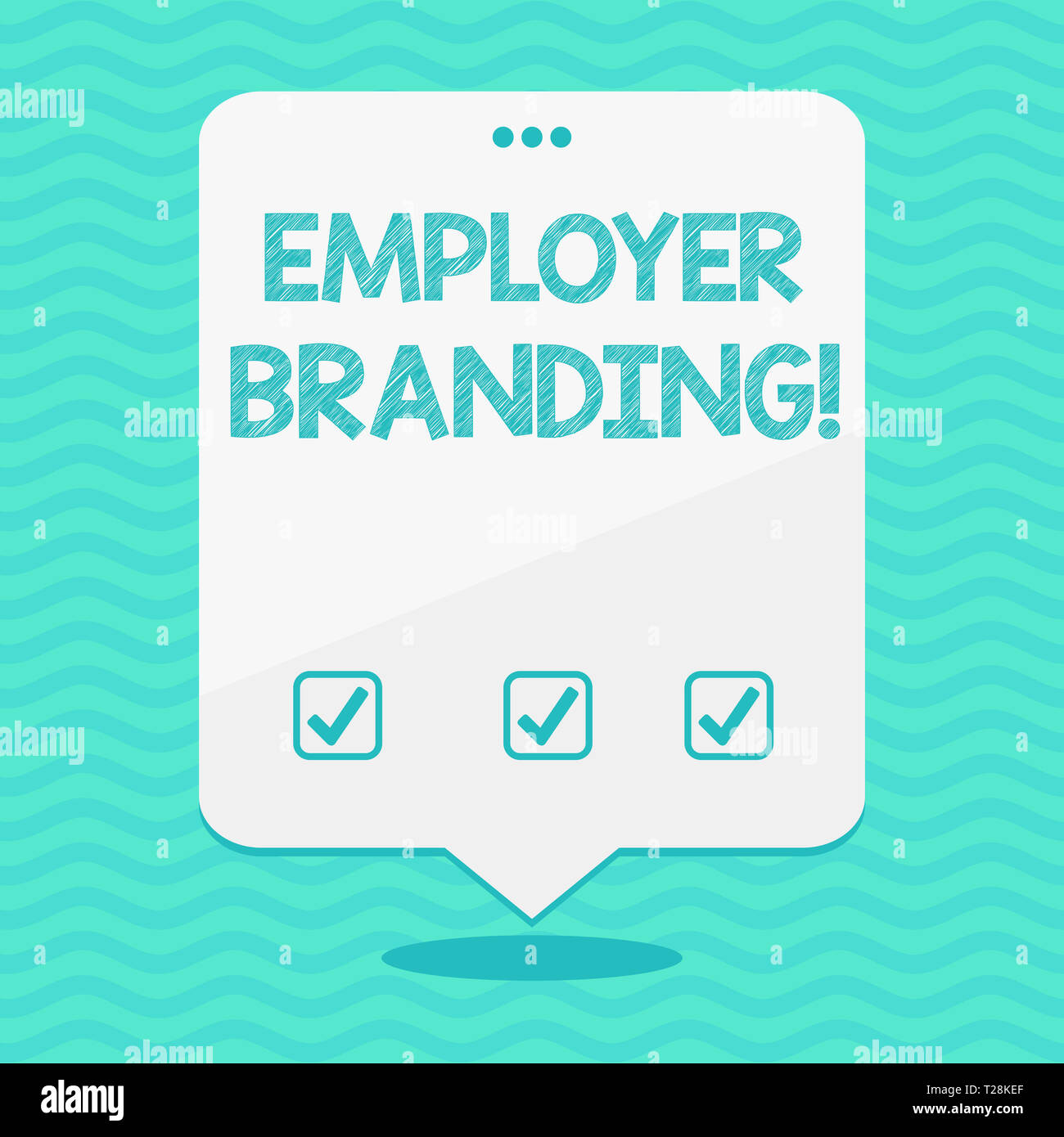 Segno di testo mostra Employer Branding. Business photo vetrina per la promozione di società datore di lavoro scelta desiderata per il gruppo di destinazione dello spazio vuoto bianco sfera del parlato Foto Stock