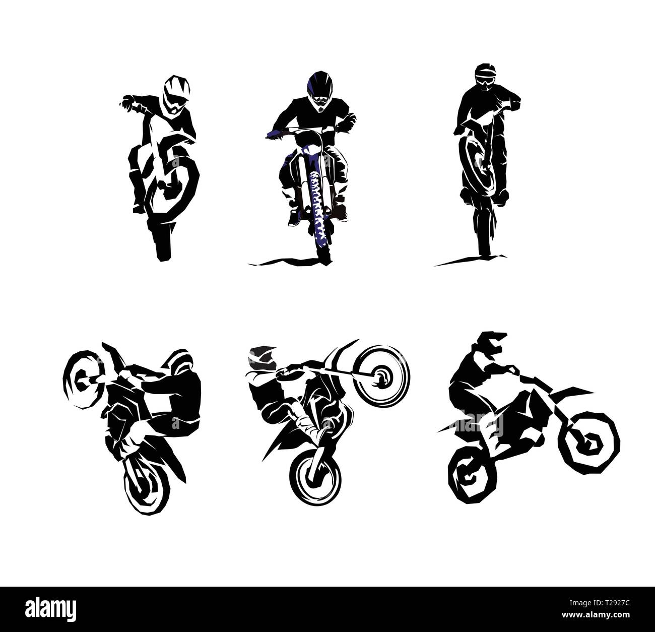 Extreme bike grande set di vettore 6x, motocross Illustrazione Vettoriale