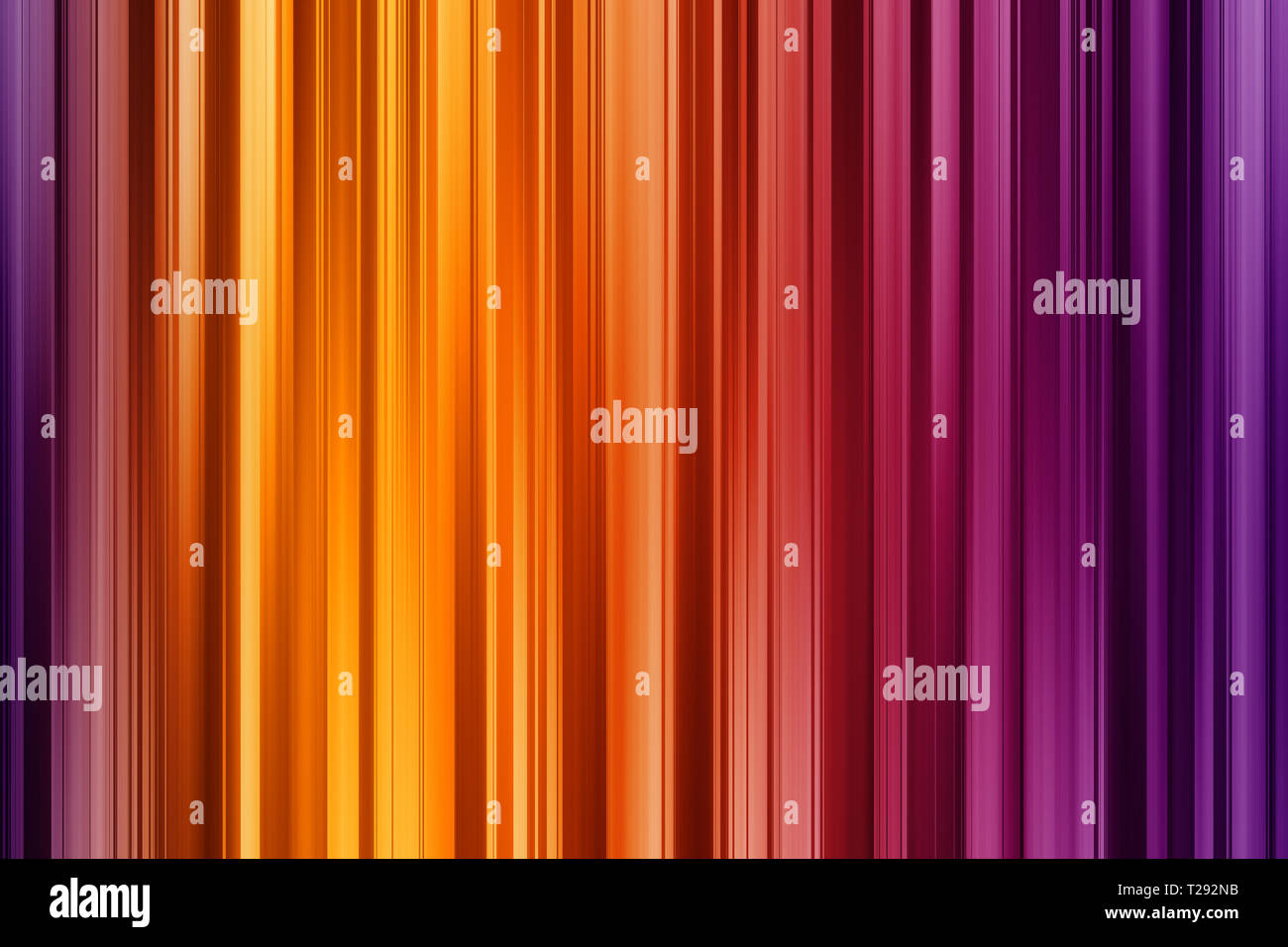 Viollet, arancione e giallo linee verticali, luminoso intensivo sfondo astratto Foto Stock