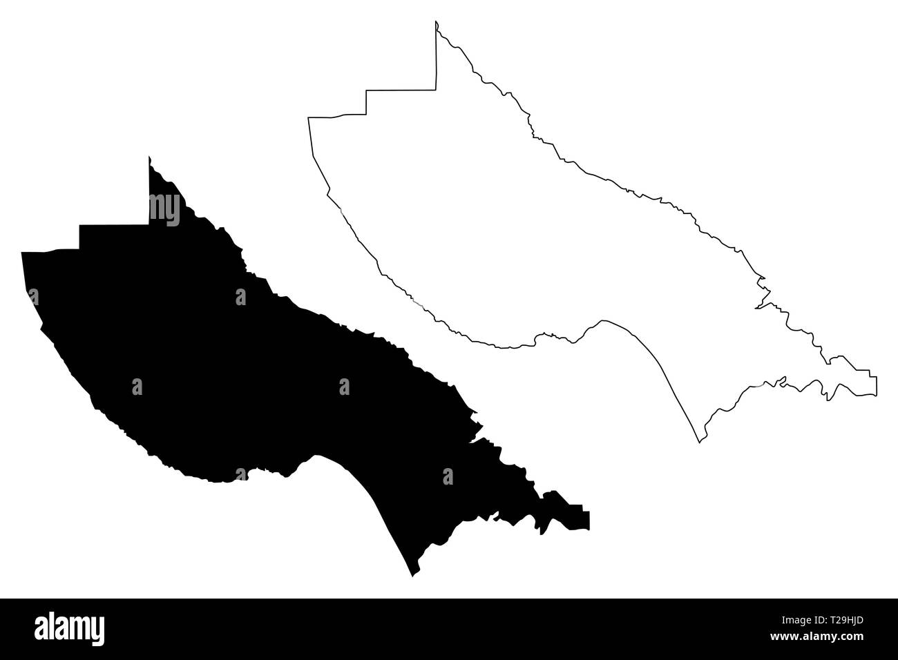 Santa Cruz County, California (contee della California, Stati Uniti d'America,USA, Stati Uniti, US) mappa illustrazione vettoriale, scribble schizzo Santa Cruz mappa Illustrazione Vettoriale