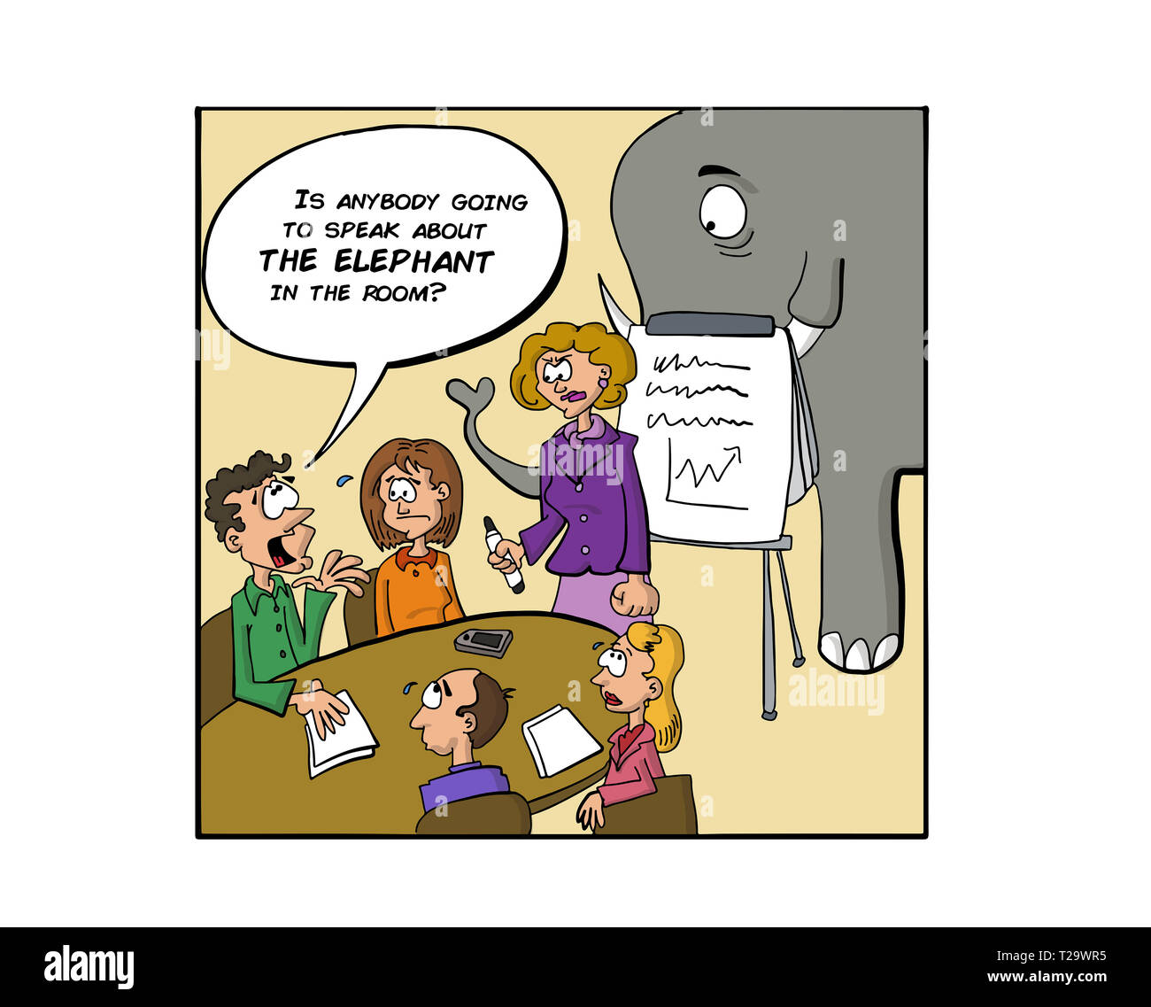 L'elefante in camera Foto Stock