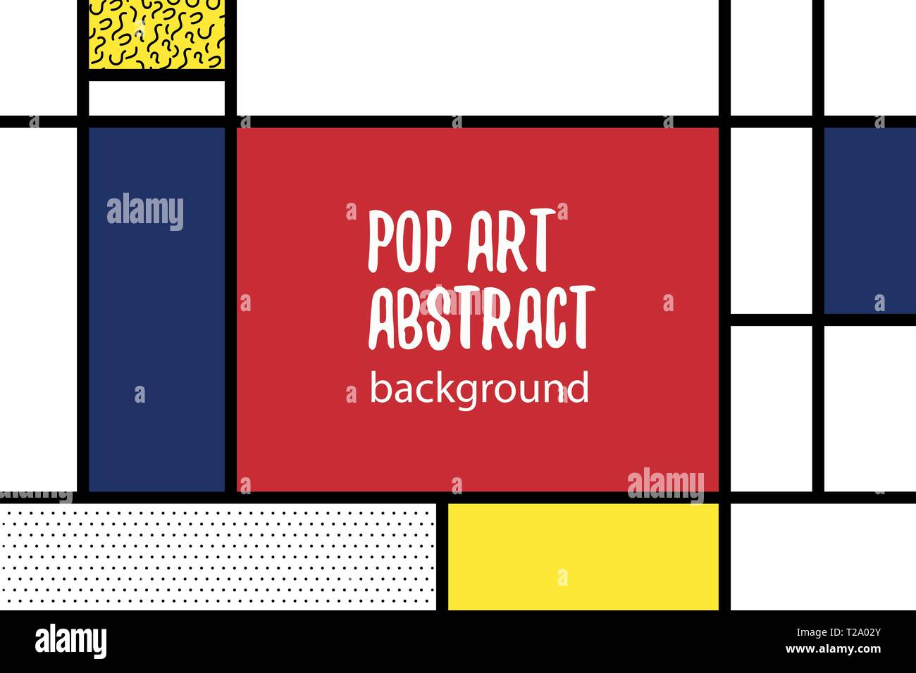 La pop art di Mondrian geometria linea stile retro Illustrazione Vettoriale