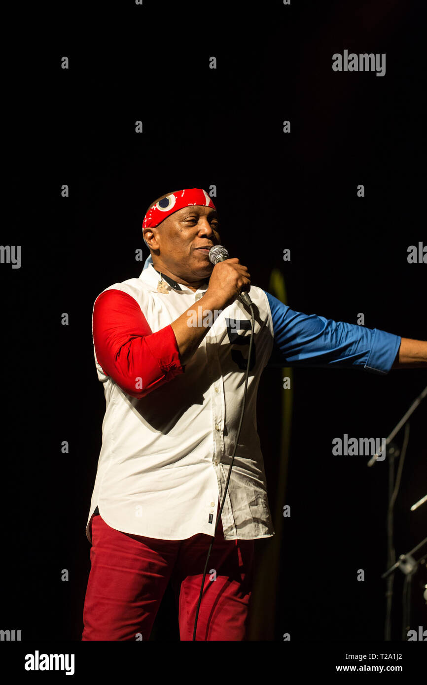 CRACOW POLONIA - MARZO 16, 2016: Billy Cobham band dal vivo sul palco in ghiaccio Cracow Polonia Foto Stock