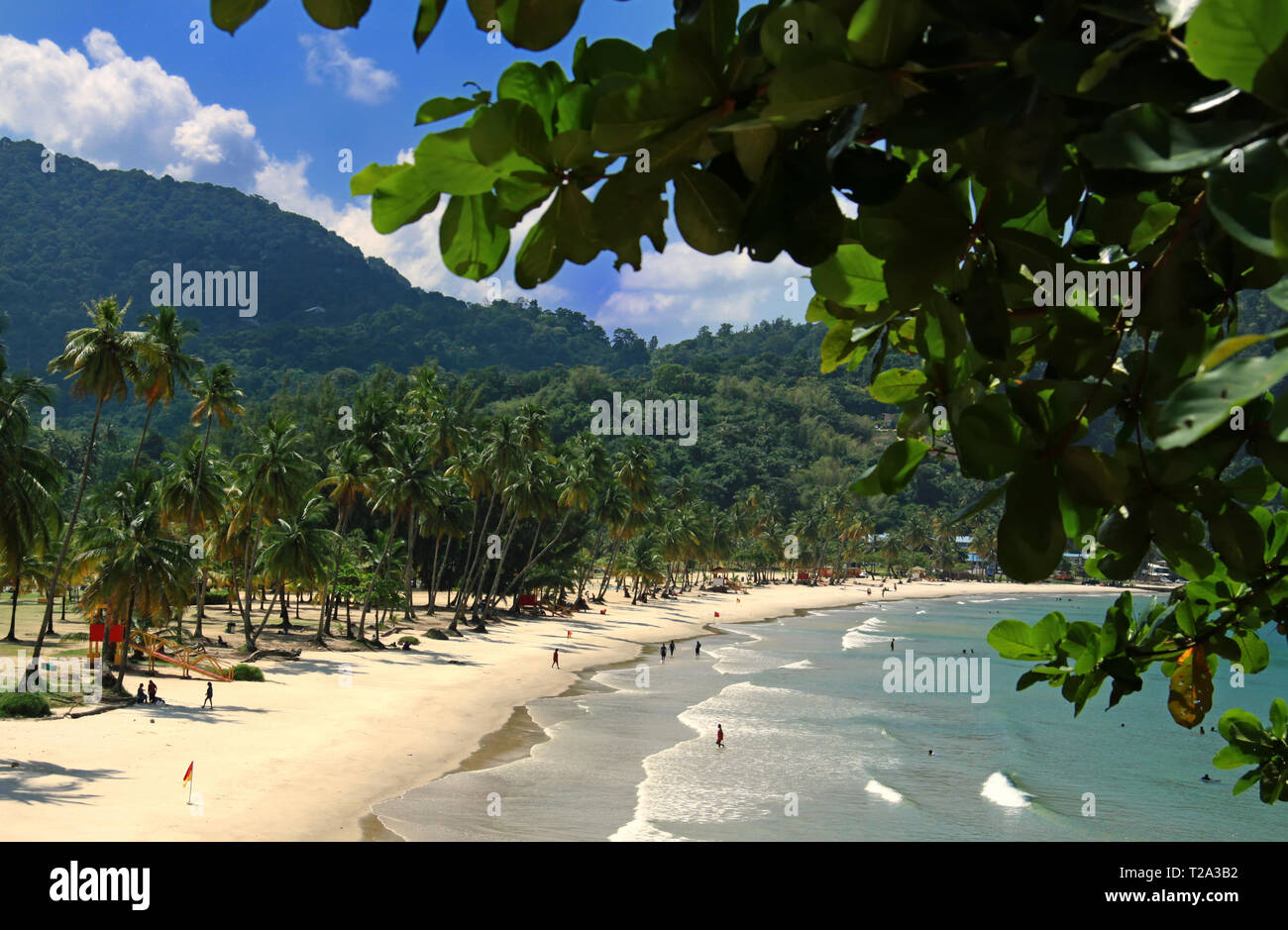 Spiaggia di Maracas Bay (Trinidad, West Indies) nella mattina 02 Foto Stock
