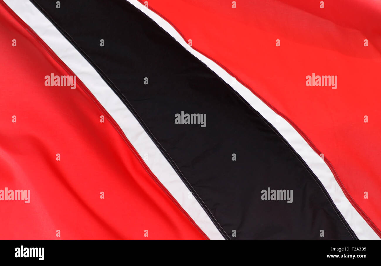 Bandiera di Trinidad e Tobago, West Indies come sfondo Foto Stock