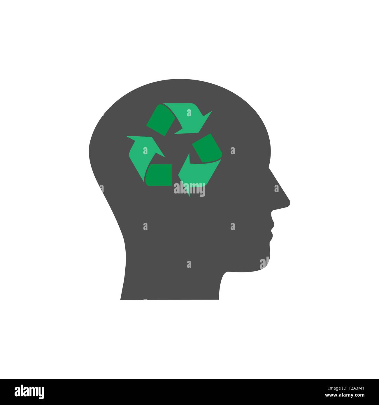 Illustrazione Vettoriale, design piatto. Capo eco icona del pensiero Illustrazione Vettoriale