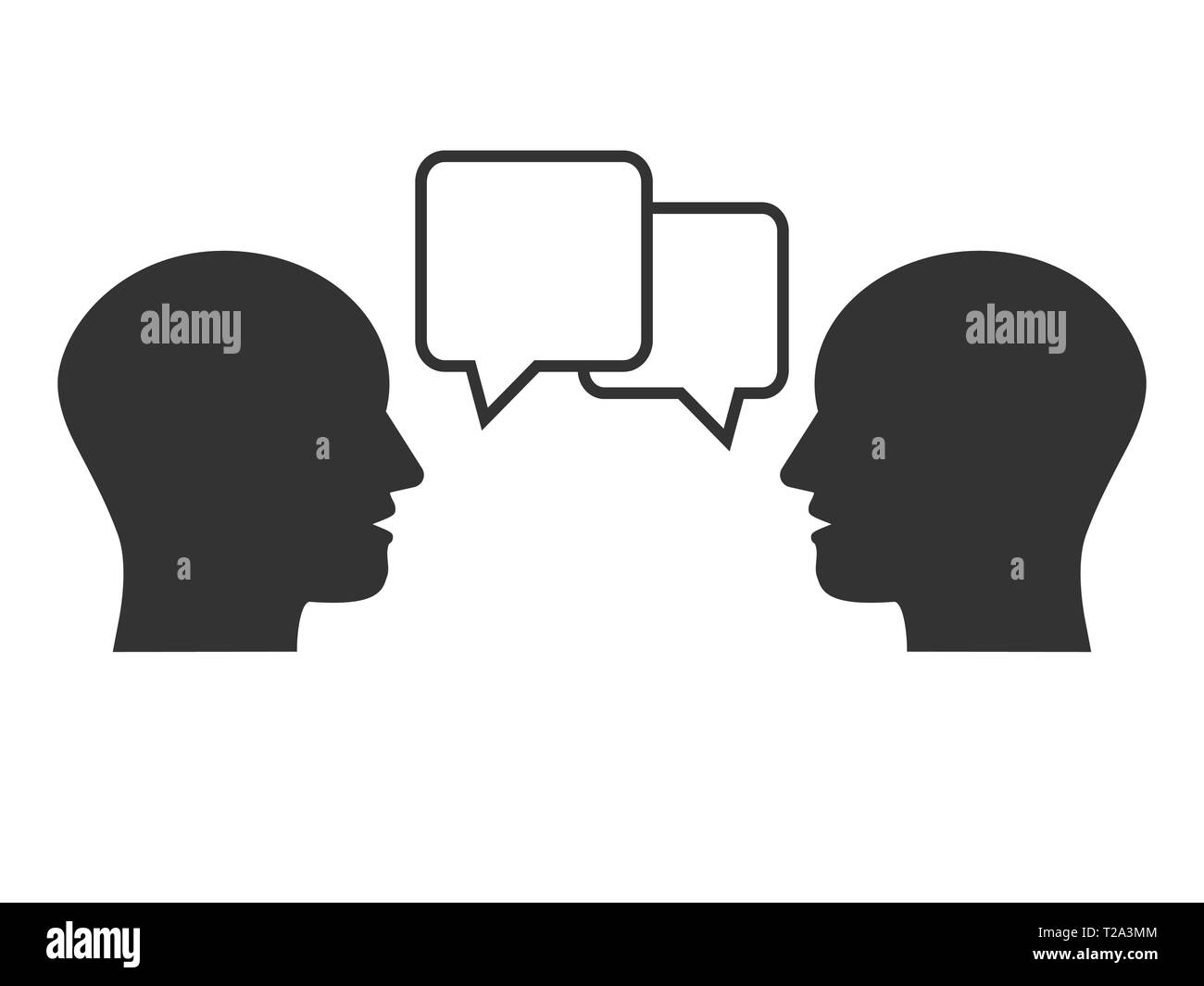 Illustrazione Vettoriale, design piatto. Parlare di testa icona di lingua Illustrazione Vettoriale