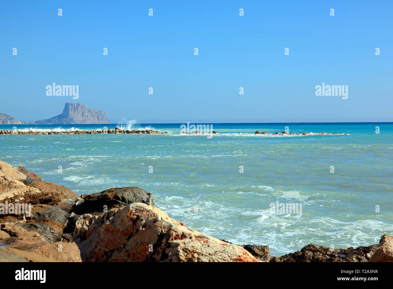 La baia di Altea guardando verso Calpe Spagna Foto Stock