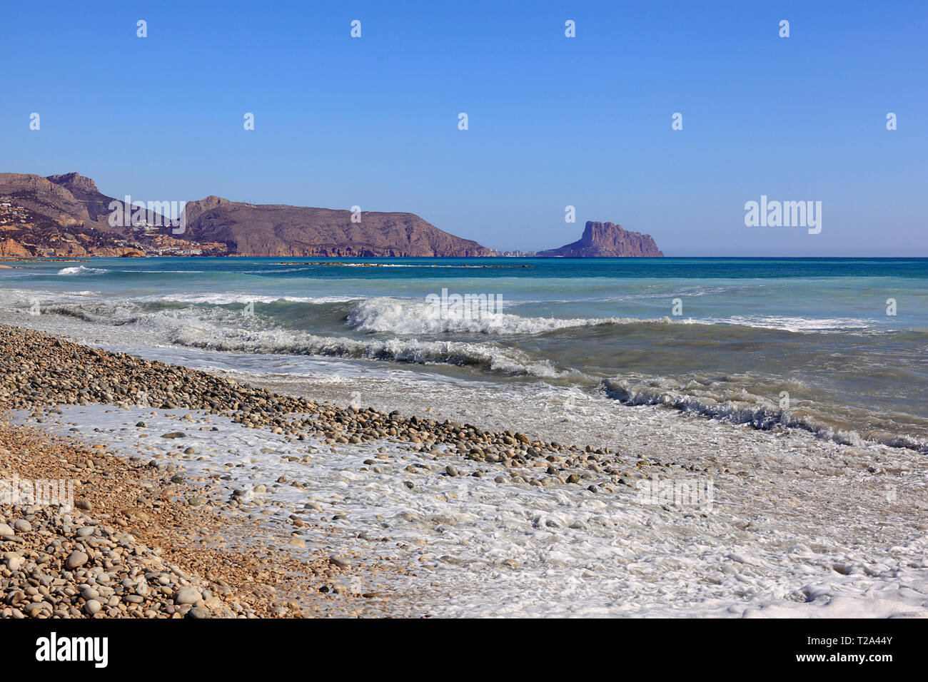 La baia di Altea guardando verso Calpe Spagna Foto Stock