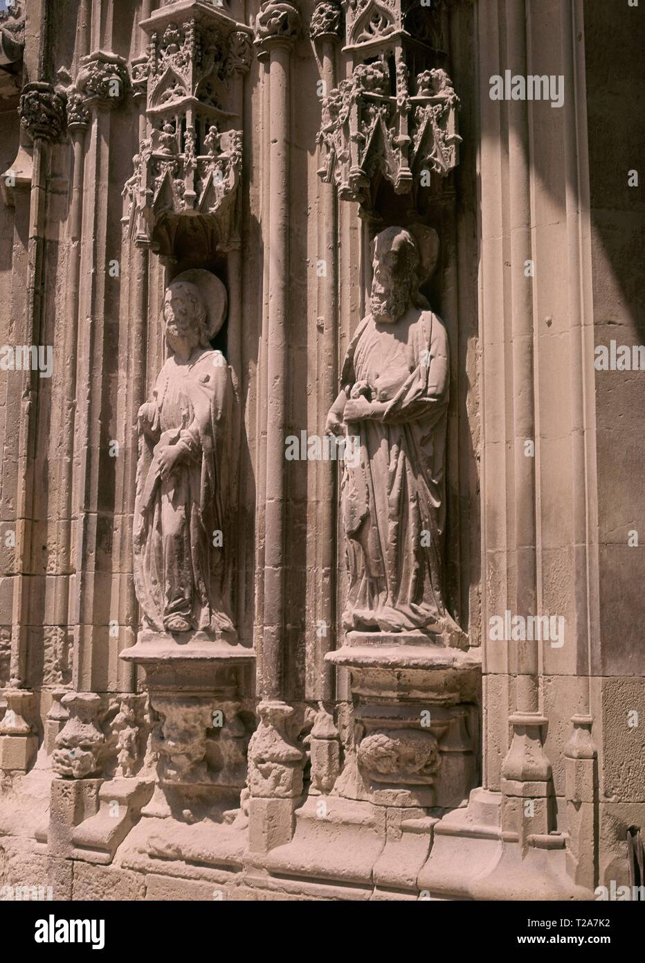 DETALLE DE LA PUERTA DE LOS APOSTOLES - S XV - Gotico florido. Autore: SANCHEZ DE A ALMAZAN DIEGO. Posizione: CATEDRAL-esterno. Spagna. Foto Stock