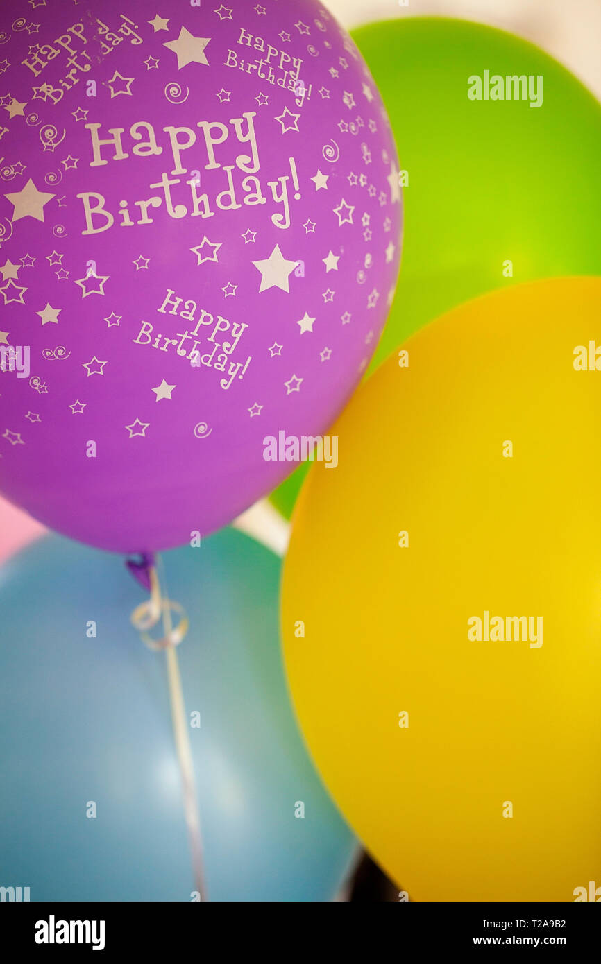 Palloncini di compleanno Foto Stock