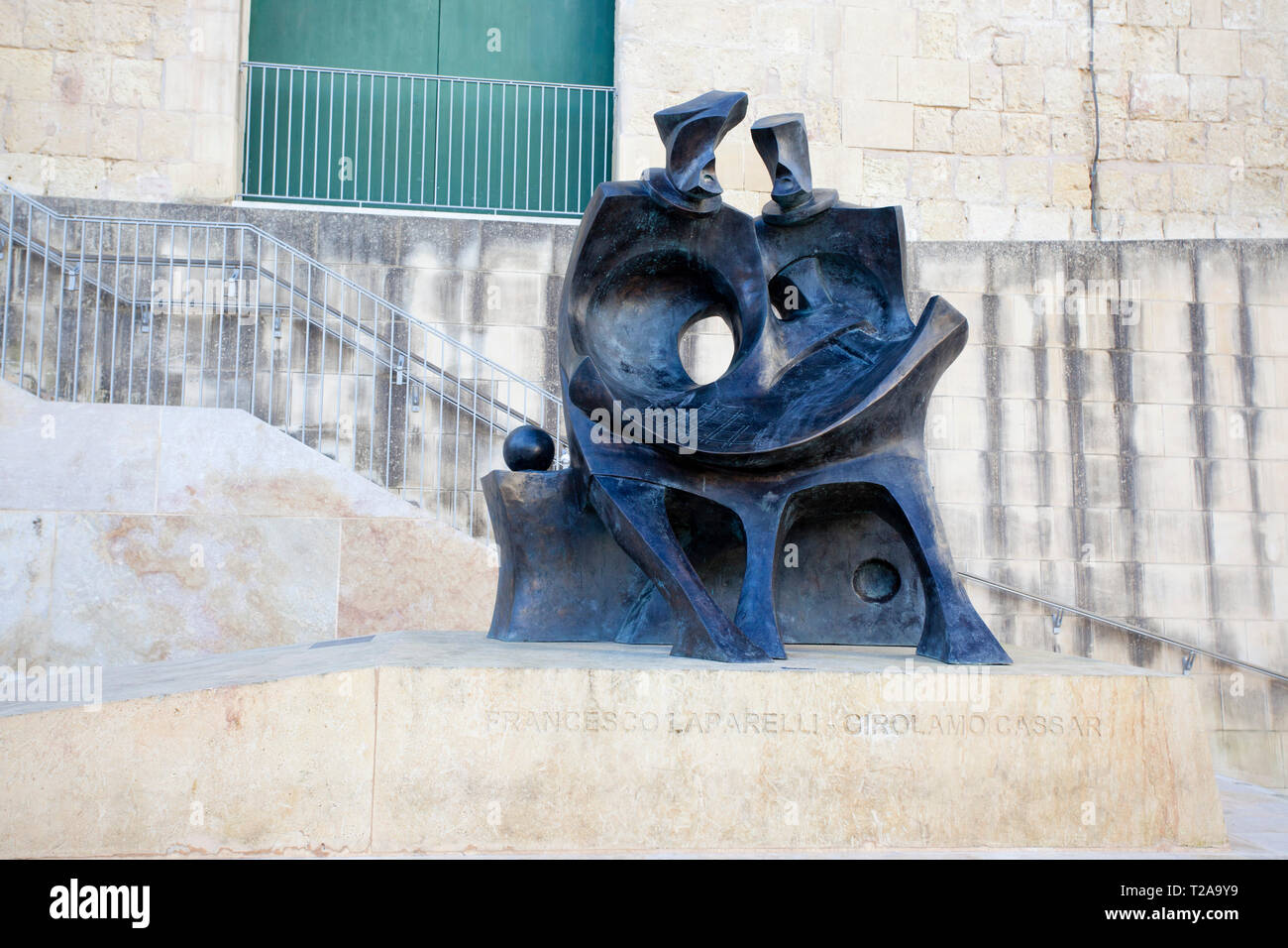 Statua di Francesco Laparelli e Girolamo Cassar Foto Stock