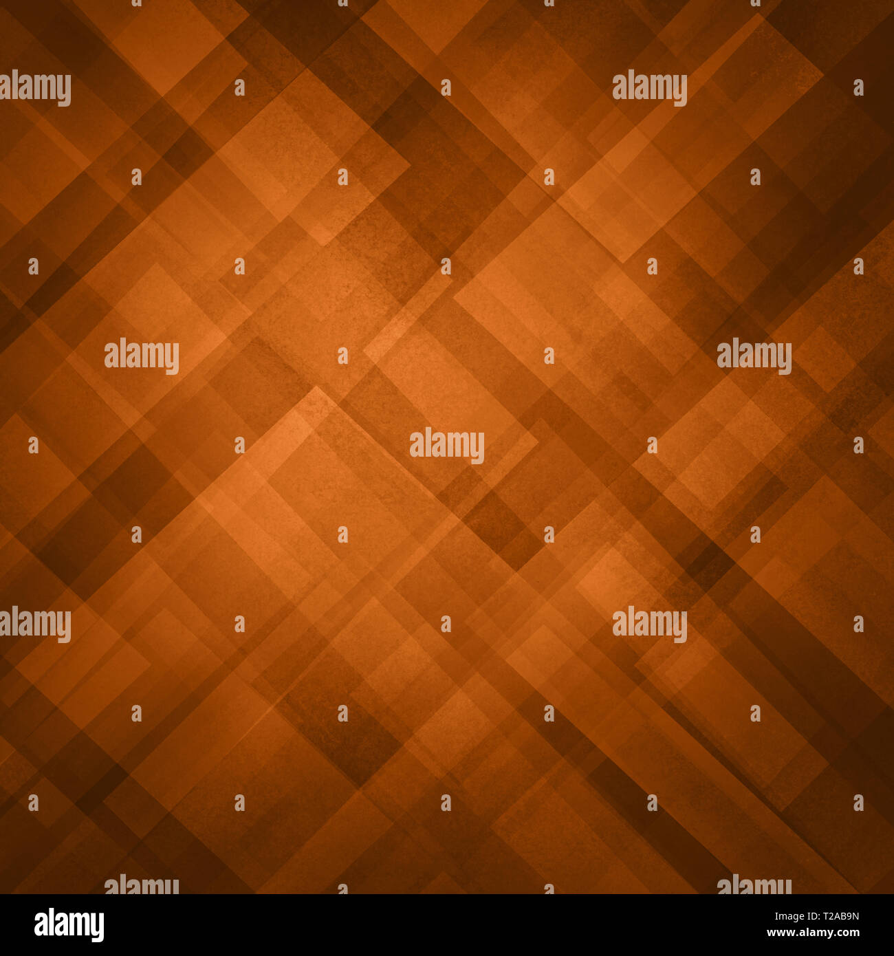Abstract di rame e lo sfondo arancione pattern con blocchi diagonale e triangolo in moderno design geometrico Foto Stock