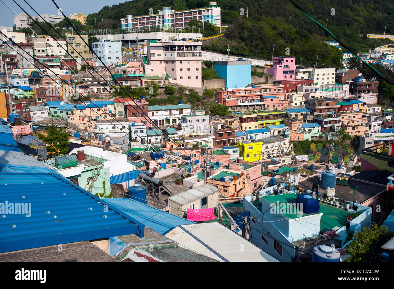 Cultura Gamcheon Village, una città di Gamcheon-dong, Saha del distretto di Busan, Corea del Sud. Foto Stock