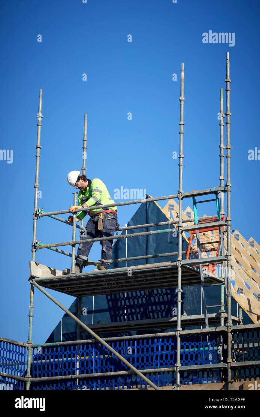 Barratt Manchester lanciare il loro re trimestre e Salvatori luogo sviluppi Stretton, Warrigton. Nella foto il sito prendendo forma Foto Stock