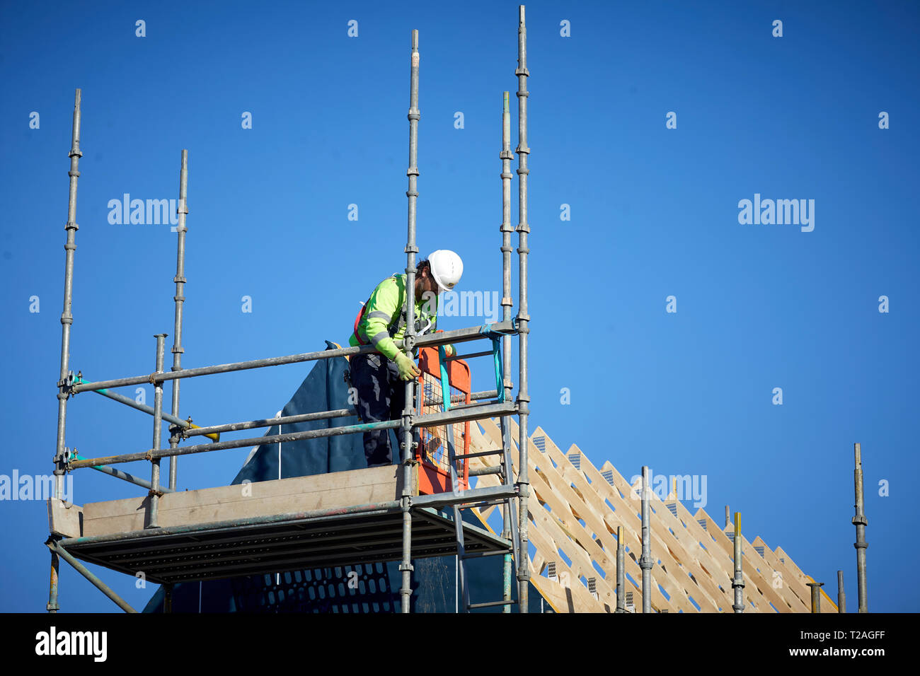 Barratt Manchester lanciare il loro re trimestre e Salvatori luogo sviluppi Stretton, Warrigton. Nella foto il sito prendendo forma Foto Stock