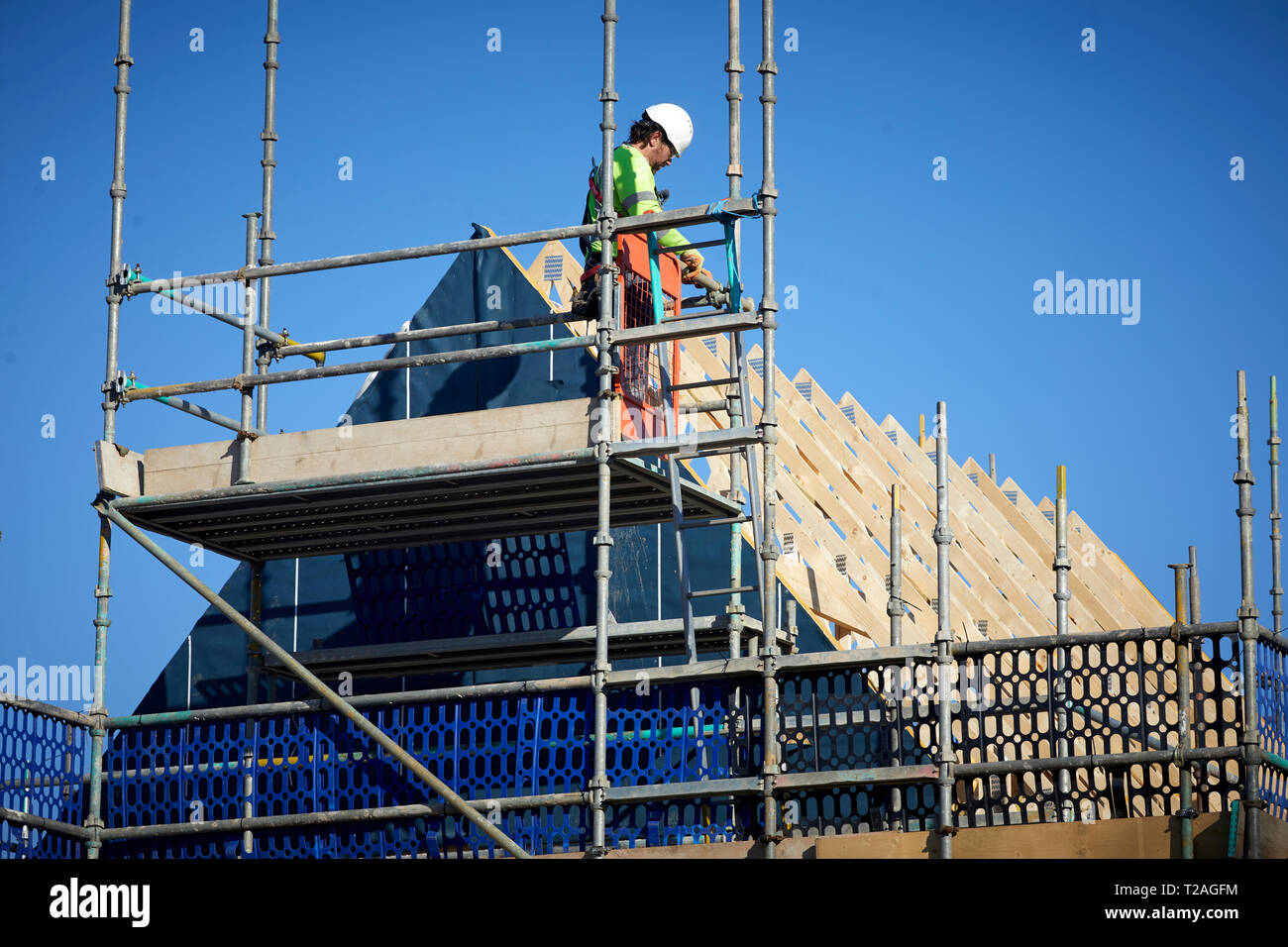 Barratt Manchester lanciare il loro re trimestre e Salvatori luogo sviluppi Stretton, Warrigton. Nella foto il sito prendendo forma Foto Stock
