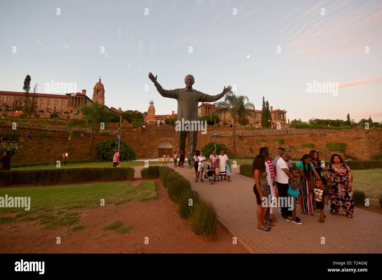 Nelson Mandela statua, Pretoria, Sud Africa Foto Stock