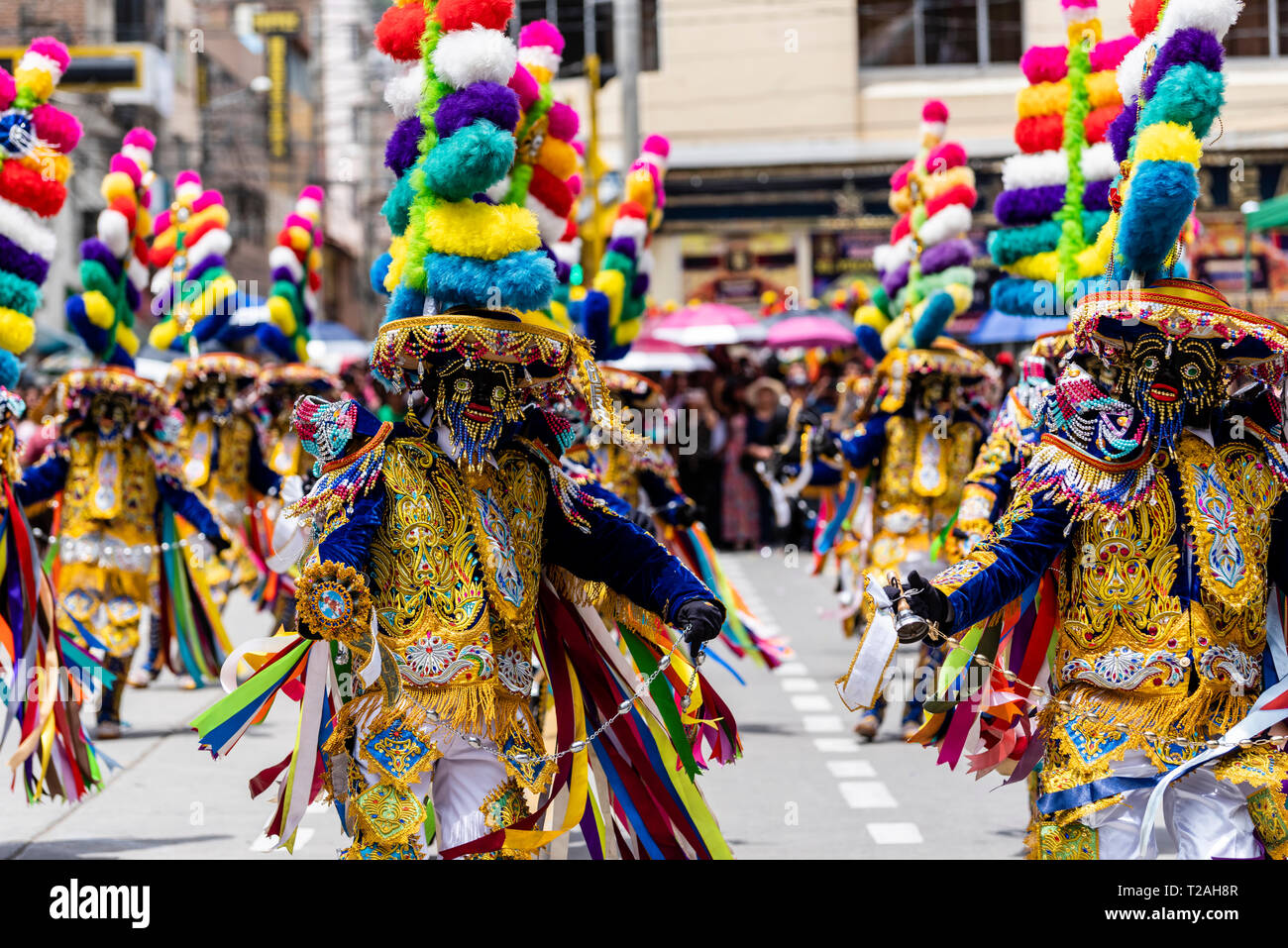 Di Negritos Huanuco,peruviano tradizionale danza andina, Huanuco regione,Perù.America del Sud. Foto Stock