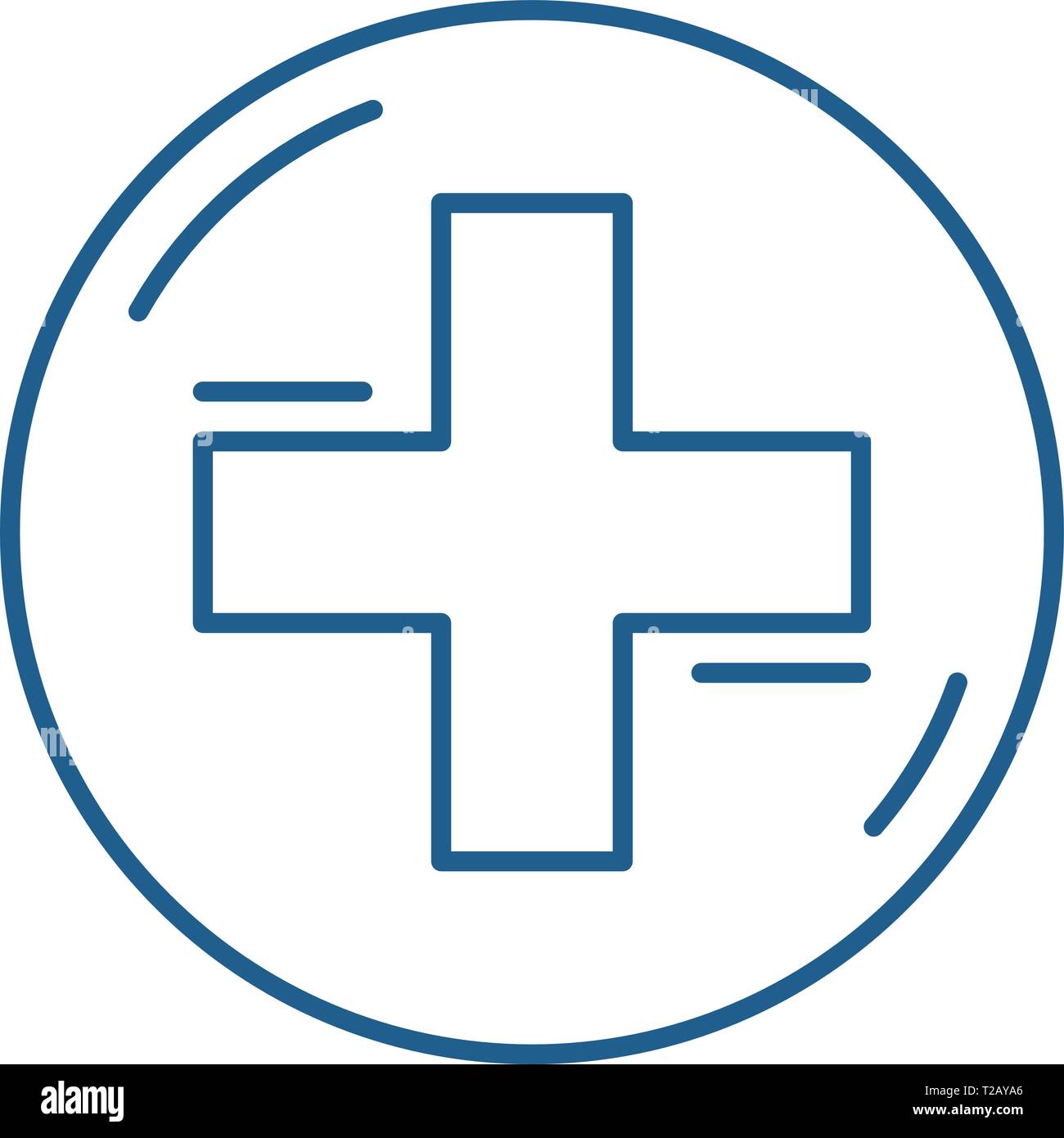 Medical cross line icona concetto. Croce medica piatto simbolo del vettore,  segno, illustrazione di contorno Immagine e Vettoriale - Alamy