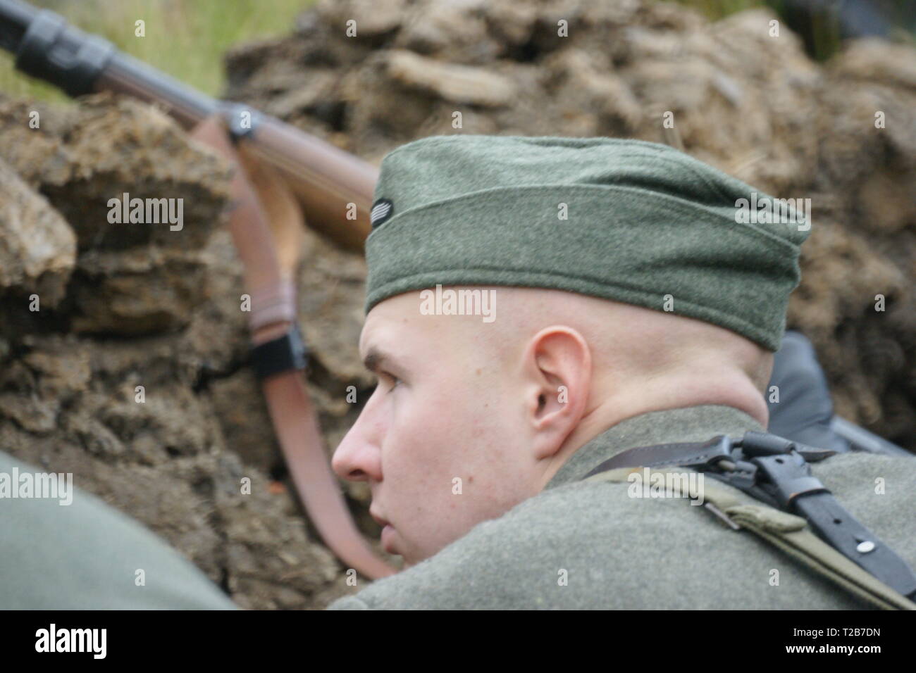 Waffen-SS soldati rievocazione storica Foto Stock