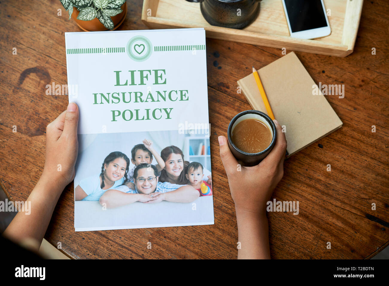 Famiglia politica di assicurazione sulla vita Foto Stock