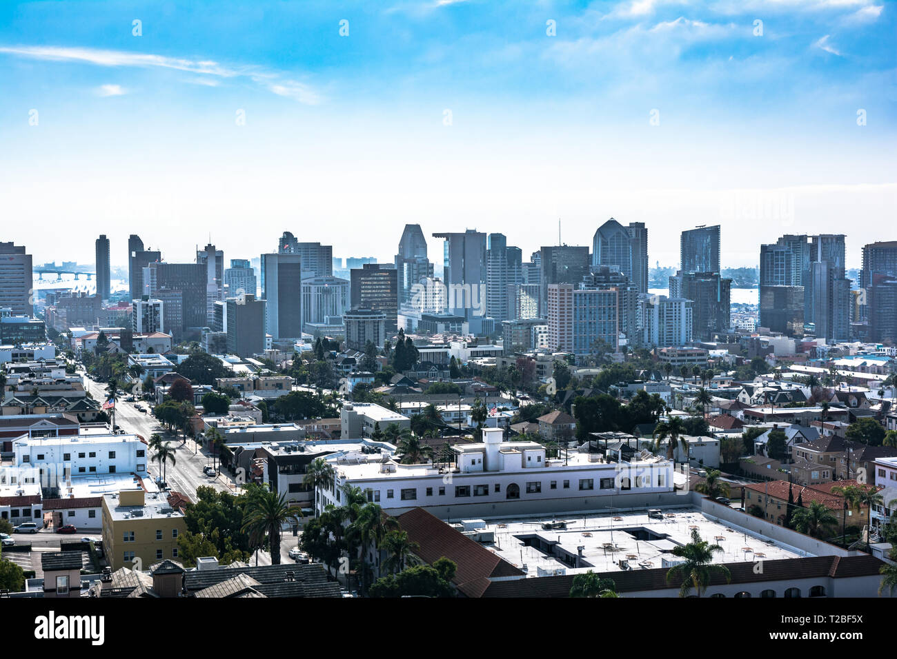 Il centro cittadino di San Diego vista da sopra, California Foto Stock