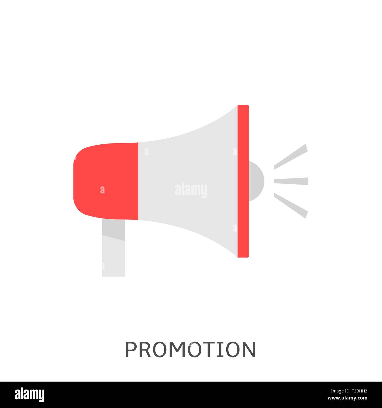 Promozione. Altoparlante rosso isolato, concetto di marketing illustrazione vettoriale Illustrazione Vettoriale