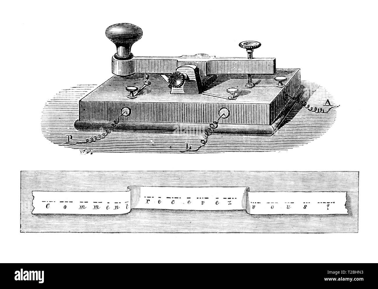 Morse Trasmettitore telegrafico con codice Foto Stock