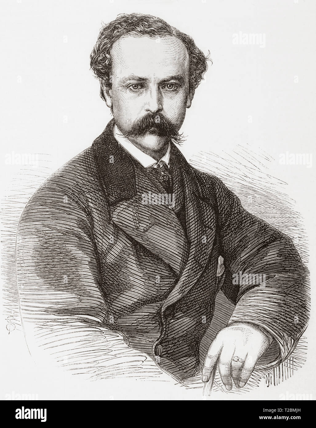 Patrick Stewart, 1832-1865. Studente di inglese nel royal (fine Bengala) ingegneri e direttore generale della lingua indoeuropea telegraph. Dal Illustrated London News, pubblicato 1865. Foto Stock