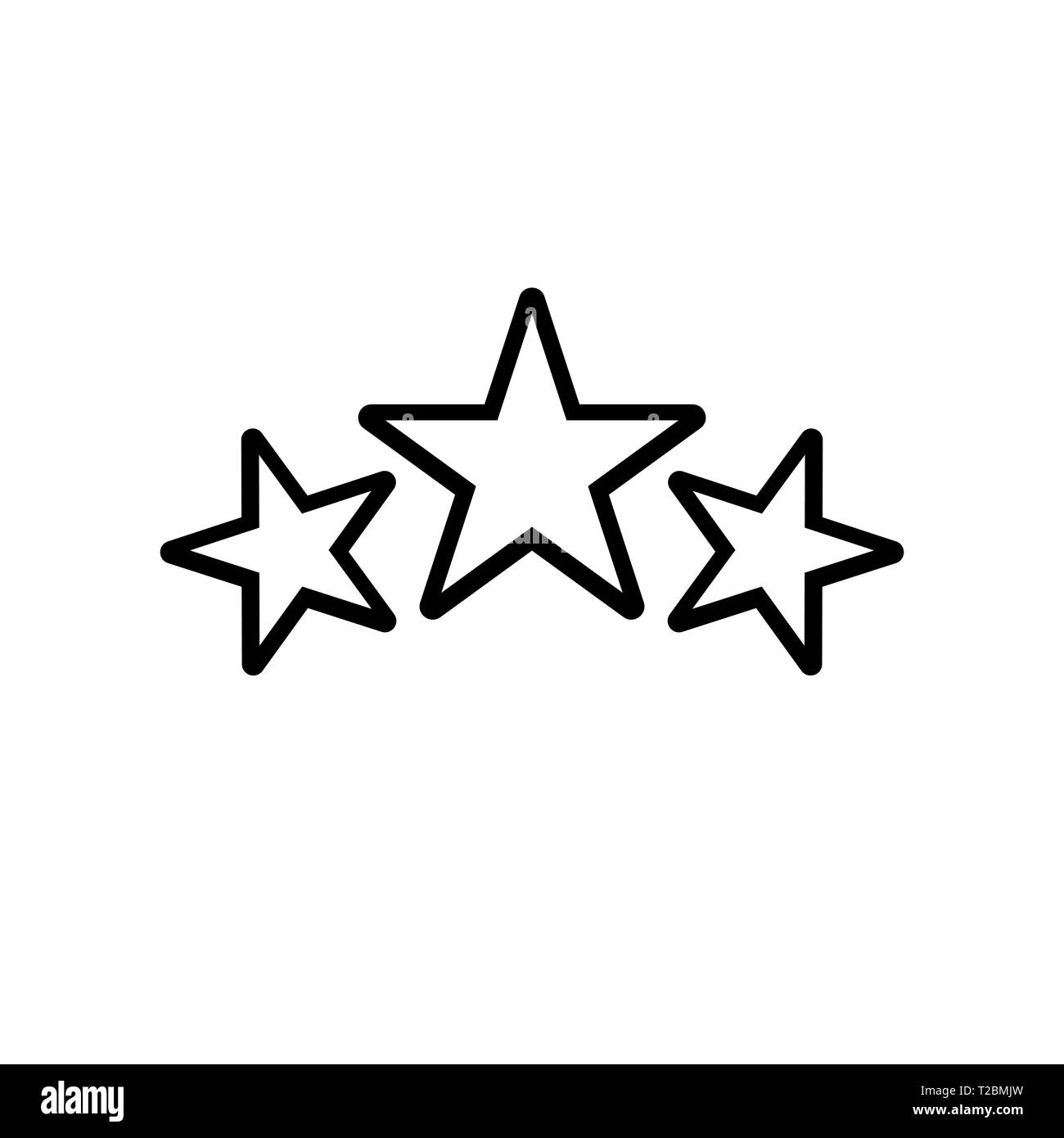 Icona di aggiudicazione, stelle logo in stile linea. Vincitore simbolo isolato su sfondo bianco. Semplice premi astratta icona in nero. Illustrazione Vettoriale per graphi Illustrazione Vettoriale
