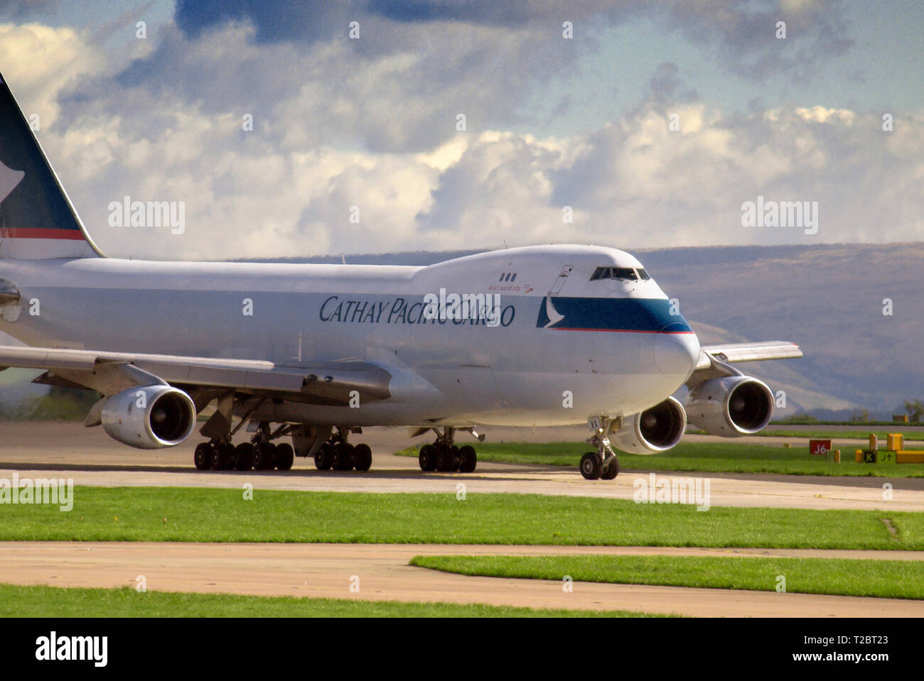 Jumbo cargo aereo. Boeing 747 Cathay Pacific Cargo. Foto Stock