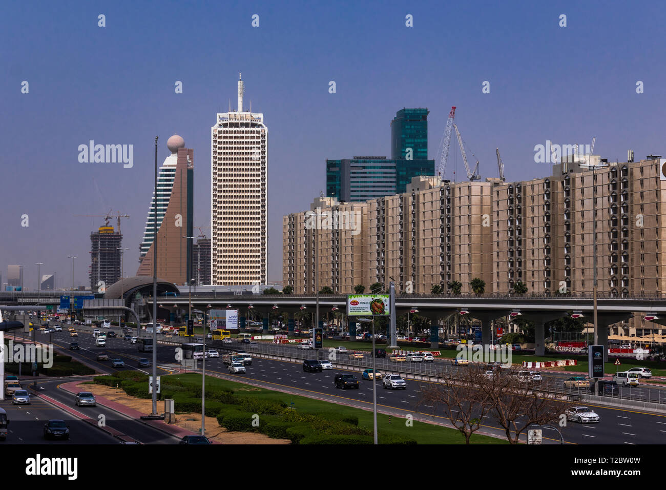 Dubai World Trade Centre, Sheikh Zayed Road Foto Stock