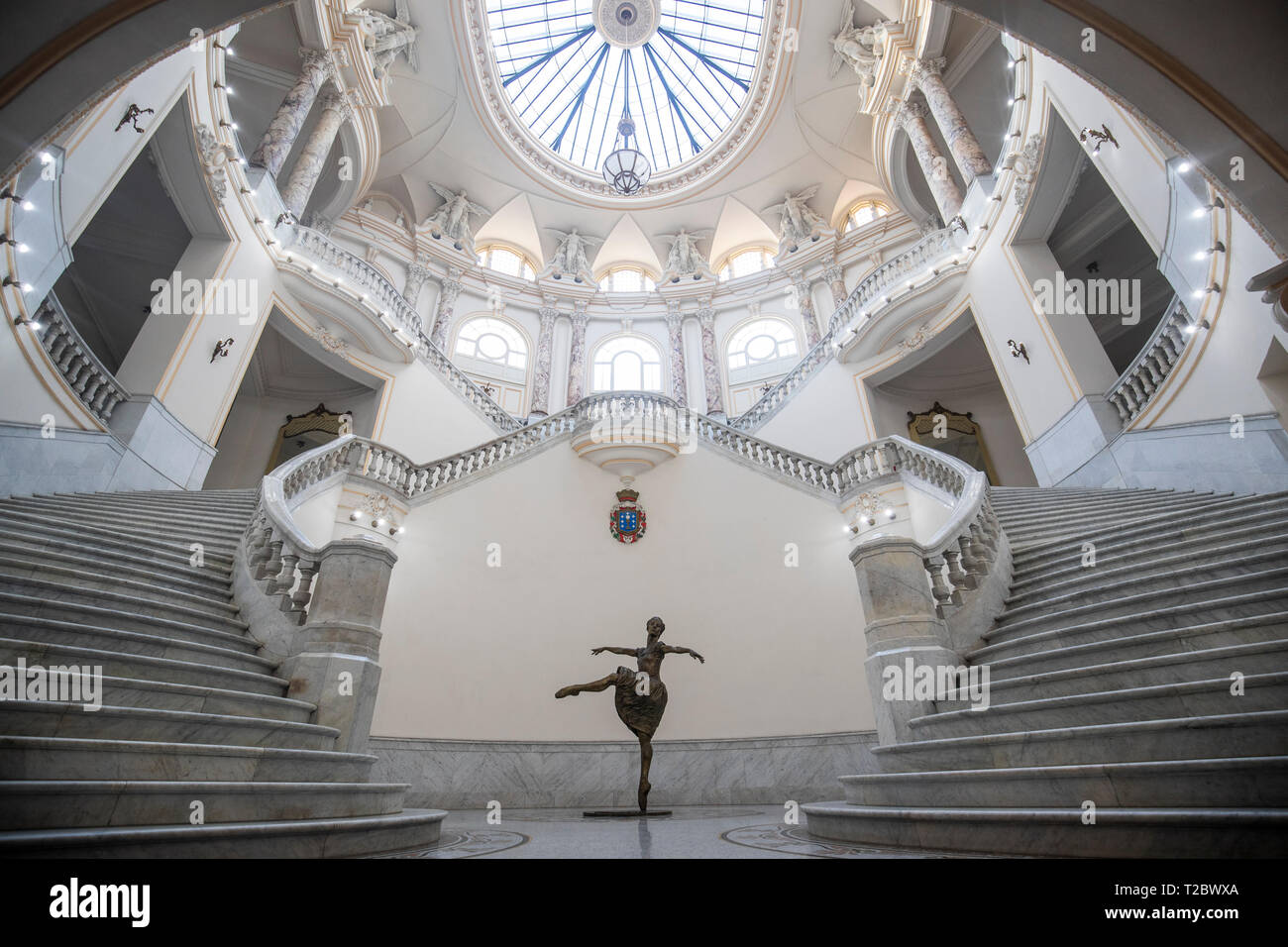 La scalinata interna del Gran Teatro de La Habana Alicia Alonso, all Avana, Cuba. Foto Stock